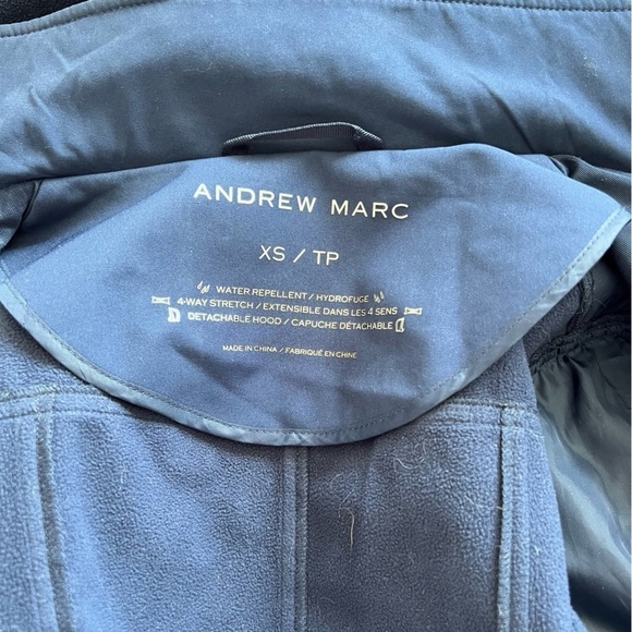ANDREW MARC WOMEN WATER REPELLENT NAVY BLUE HOODED WARM JACKET SIZE XS - Picture 9 of 10